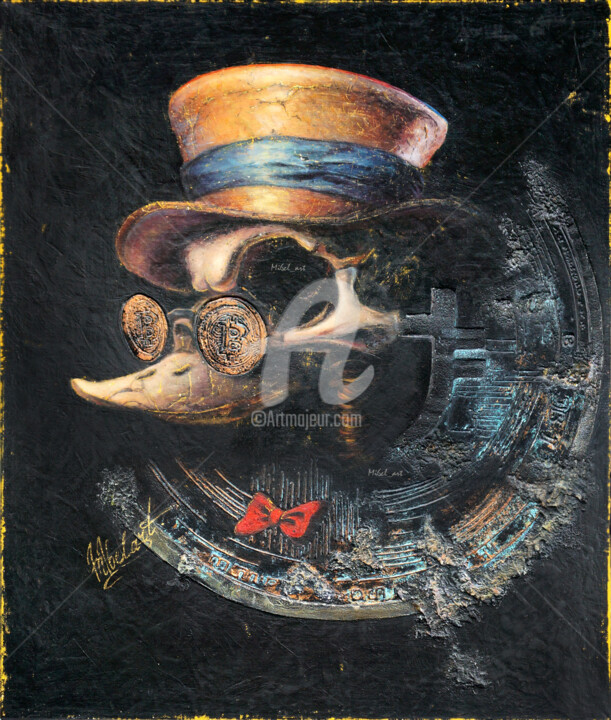Painting titled "Mr. Scrooge's Darkn…" by Mi6el_art, Original Artwork, Acrylic