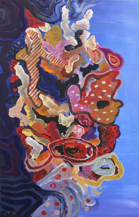 Pintura intitulada "Flowers. Inspired b…" por Mia Hunter, Obras de arte originais, Acrílico Montado em Outro painel rígido