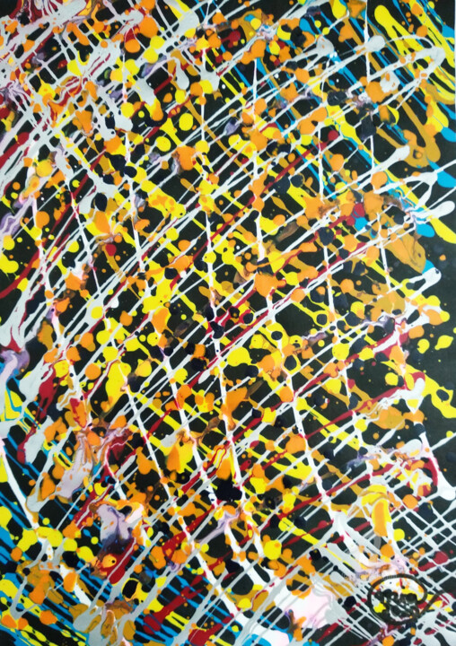 Malerei mit dem Titel "New! Pollock Inspir…" von Mia Phlor, Original-Kunstwerk, Acryl