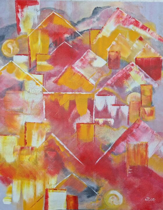 Painting titled "Dwellings" by Tracey Lee Cassin, Original Artwork, Acrylic