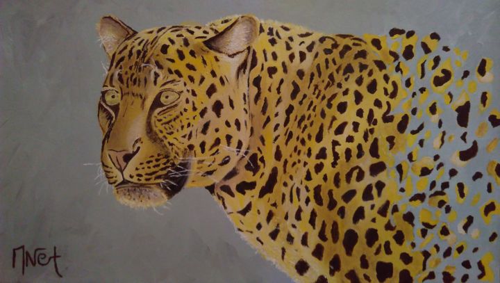 Malarstwo zatytułowany „leopard-art.jpg” autorstwa Miaven, Oryginalna praca, Olej