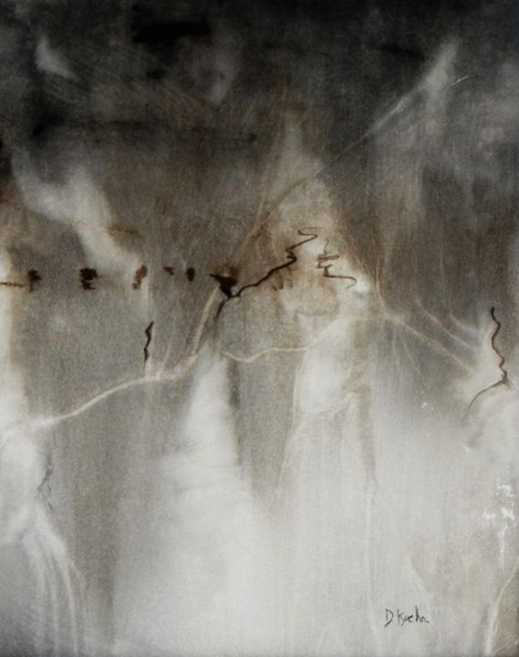 Pittura intitolato "ombre brune #artist…" da Dominique Kuehn, Opera d'arte originale, Acquarello