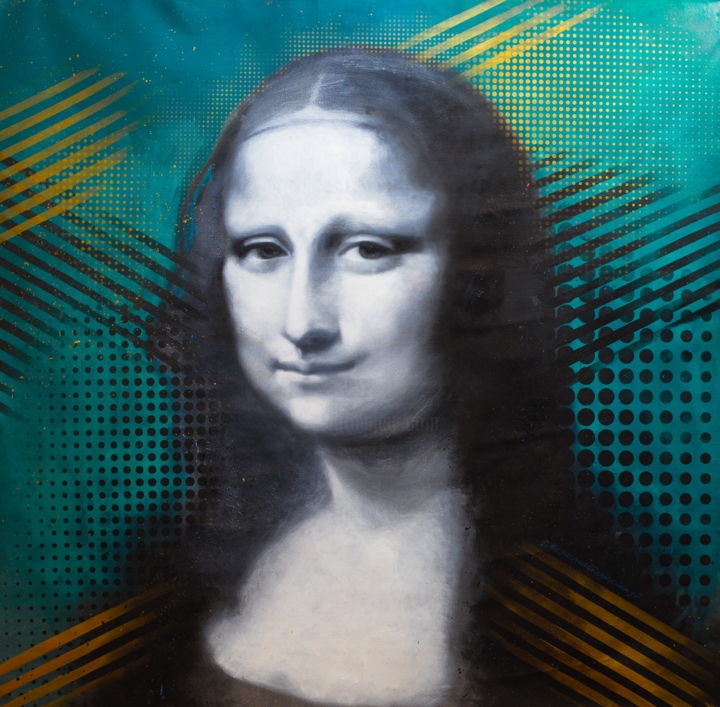 Painting titled "The Mona Lisa - La…" by Michael Andrew Law, Original Artwork, Acrylic