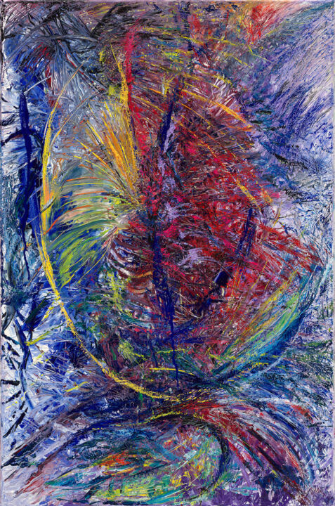 Картина под названием "Paradise" - Michael Bell, Подлинное произведение искусства, Масло Установлен на Деревянная рама для н…