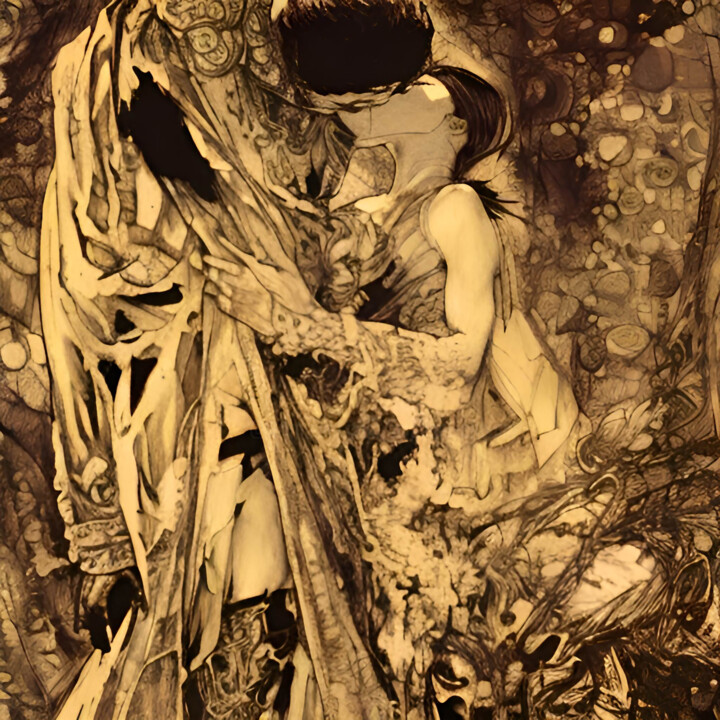 Peinture intitulée "Kiss Retro" par Michael Cheung, Œuvre d'art originale, Acrylique Monté sur Châssis en bois