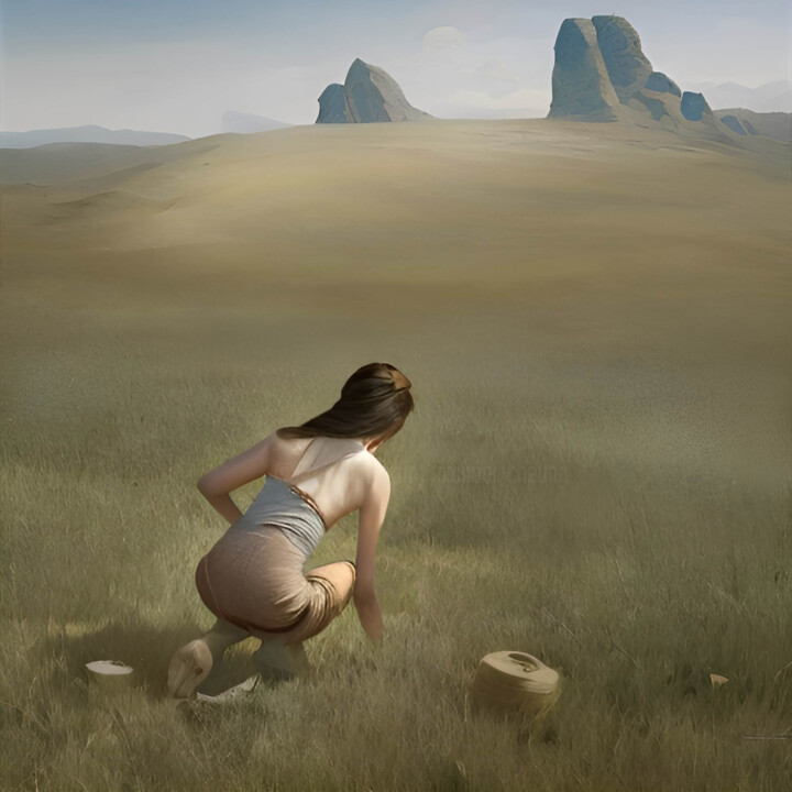 Картина под названием "Lost" - Michael Cheung, Подлинное произведение искусства, Акрил Установлен на Деревянная рама для нос…