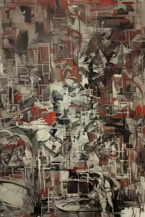 Картина под названием "5th element" - Michael Cheung, Подлинное произведение искусства, Акрил Установлен на Деревянная рама…