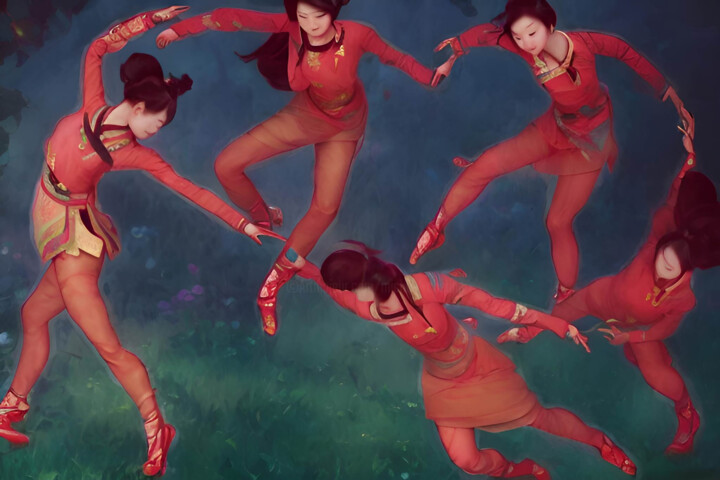 "Dance Retro" başlıklı Tablo Michael Cheung tarafından, Orijinal sanat, Akrilik Ahşap Sedye çerçevesi üzerine monte edilmiş