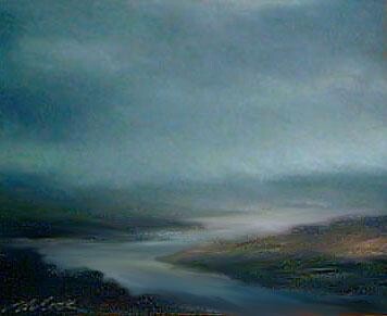 Painting titled "River of Night" by Michael Cook, Original Artwork