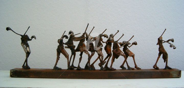 Sculpture titled "le chemin" by Michael Dumont, Original Artwork, Metals