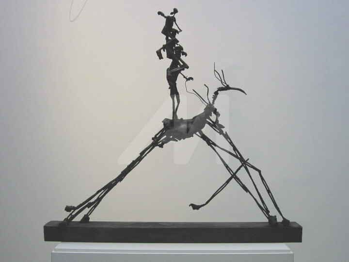 Sculpture titled "acrobates" by Michael Dumont, Original Artwork, Metals