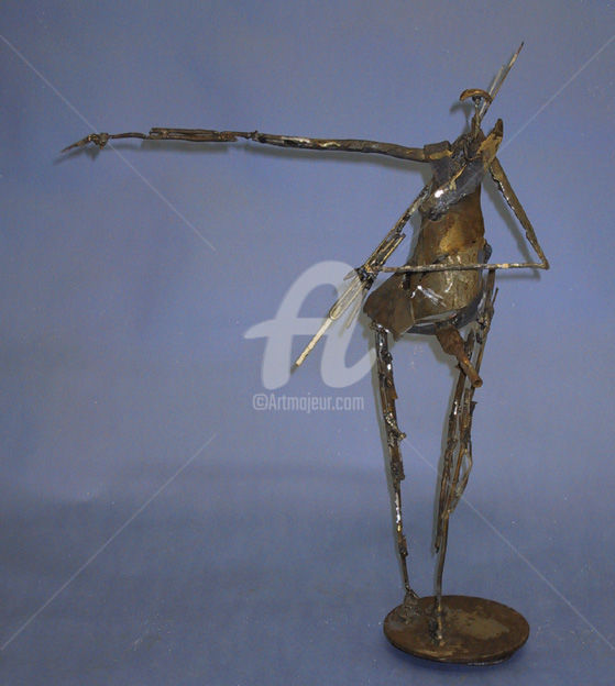 雕塑 标题为“L'homme équerre” 由Michael Dumont, 原创艺术品, 金属