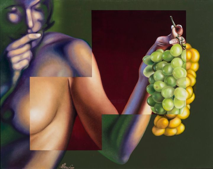 Картина под названием "Food-6" - Michael Hazin, Подлинное произведение искусства, Масло
