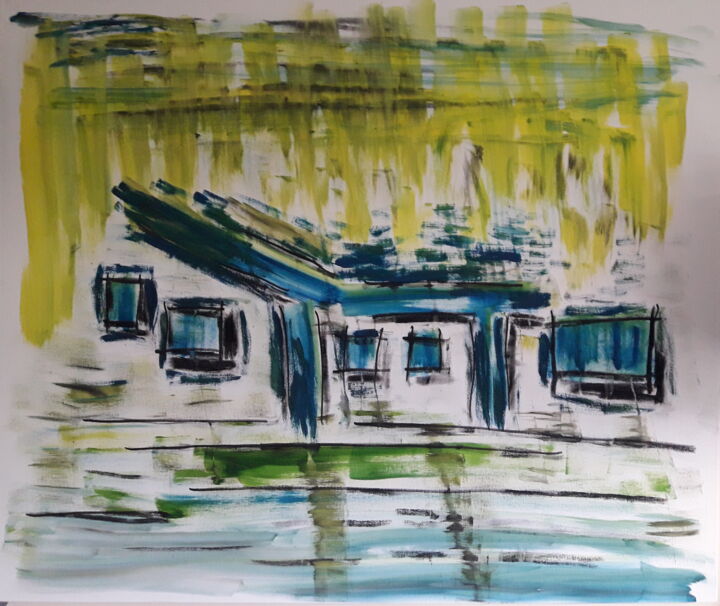 Картина под названием "On Empty" - Michael Hill, Подлинное произведение искусства, Чернила Установлен на Деревянная рама для…