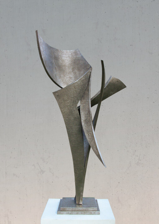 Sculptuur getiteld "WALK ON WATER" door Michael Hitschold, Origineel Kunstwerk, Metalen