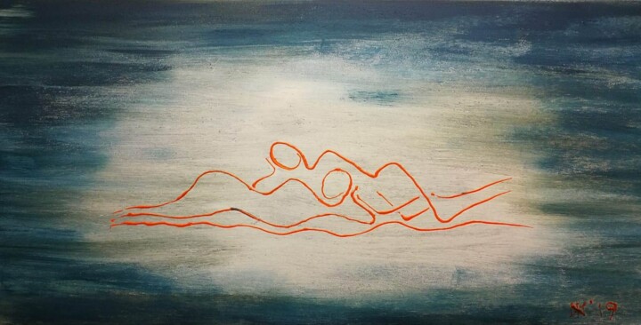 Malerei mit dem Titel "La relaxation dans…" von Michael Jiliak, Original-Kunstwerk, Acryl