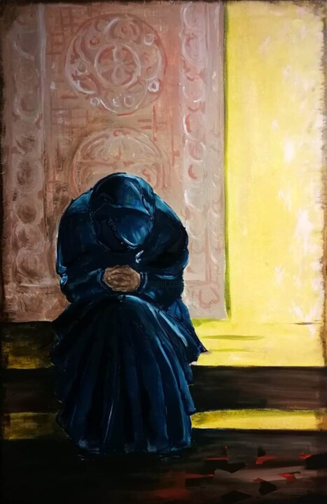 Painting titled "L'abattement" by Michael Jiliak, Original Artwork, Acrylic