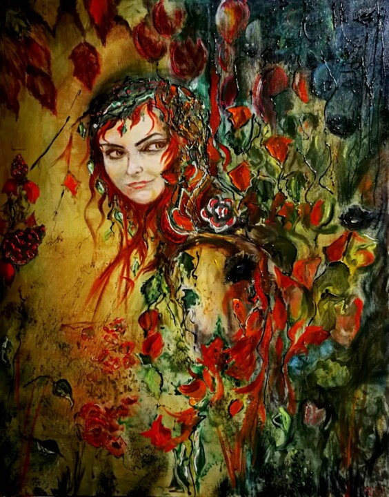 Schilderij getiteld "L'automne" door Michael Jiliak, Origineel Kunstwerk, Acryl