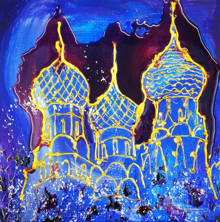 Картина под названием "Temple de l'air" - Michael Jiliak, Подлинное произведение искусства, Акрил