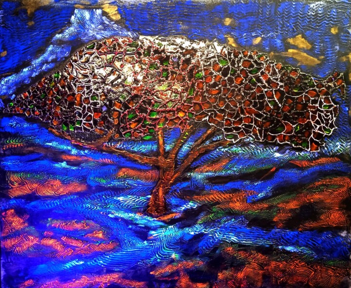 Картина под названием "Arbre de la vie" - Michael Jiliak, Подлинное произведение искусства, Акрил
