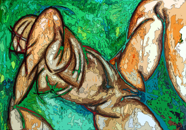 Digital Arts titled "Nude Assemblage" by Michael Lawrence, Original Artwork, Digital Painting