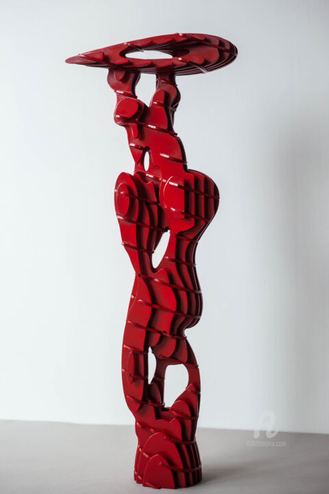 Скульптура под названием "Joy 1" - Michael Levchenko, Подлинное произведение искусства, Дерево