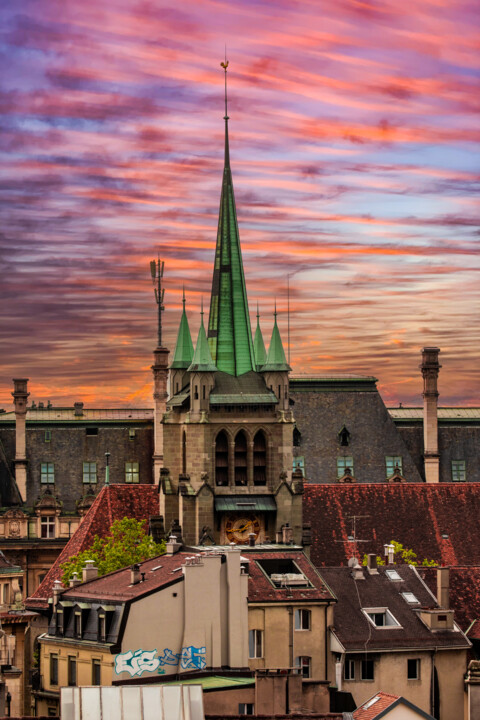 Fotografía titulada "Street Lausanne Sui…" por Michael Risso, Obra de arte original, Fotografía manipulada