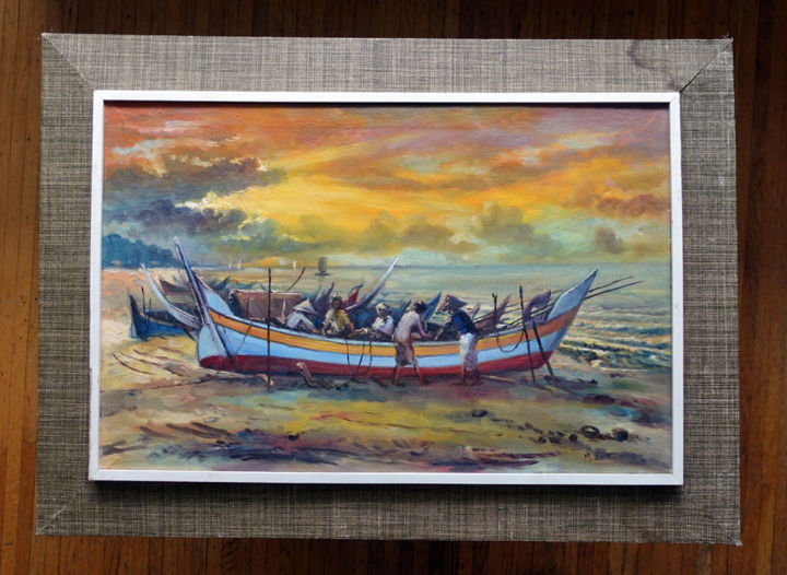 Painting titled "Untitled - Mohamed…" by Michael Rowe, Original Art, Oil