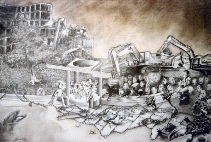 Dessin intitulée "Rectitude circonfér…" par Michael Vizzini, Œuvre d'art originale, Crayon