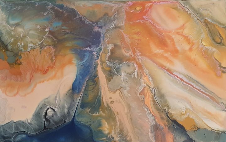 Schilderij getiteld "The Earth" door Michaela Gloria, Origineel Kunstwerk, Acryl