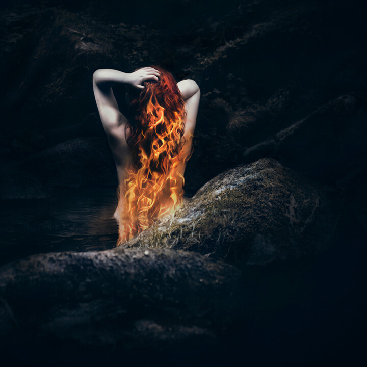 Digital Arts titled "Catching Fire" by Michaela Haider (Lia Niobe), Original Artwork, Manipulated Photography