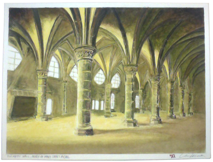 Painting titled "Knights Hall, Abbey…" by Michael Cardenas, Original Artwork, Oil