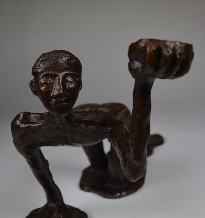 Sculpture titled "Feed the Hungry" by Michael Schramer, Original Artwork, Metals