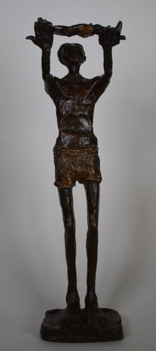 Sculpture intitulée "The Offering" par Michael Schramer, Œuvre d'art originale, Métaux