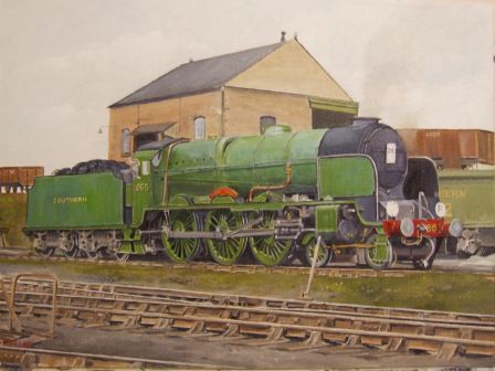 Painting titled "Nelson class loco" by Michael Land, Original Artwork