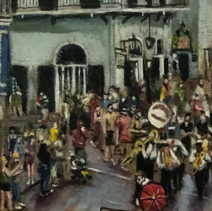 Painting titled "New Orleans Parade" by Michael O’Briant, Original Artwork, Oil