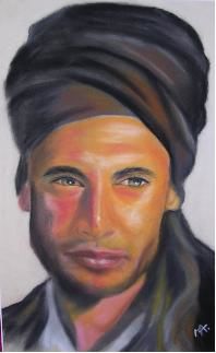 Pintura intitulada "Homme touareg" por Michago, Obras de arte originais