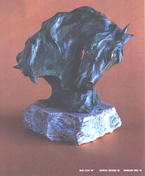 Sculpture titled "Blue Colt" by Michail Constantine, Original Art, Casting