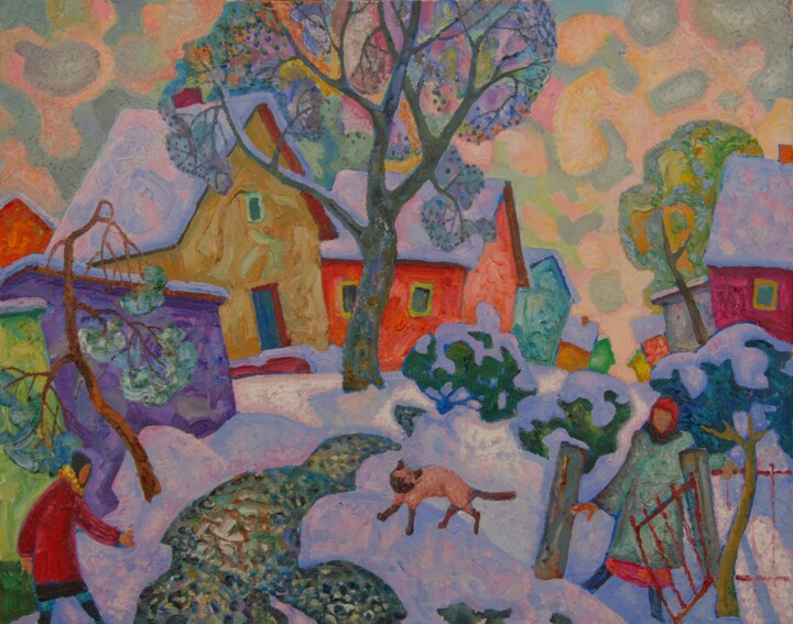 Pintura titulada "Этюд в контражуре." por Michail Tschernjavski, Obra de arte original, Oleo