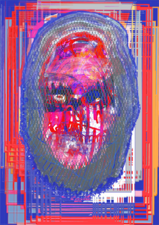 Digital Arts titled "Klaun" by Michał Wojtysiak, Original Artwork, Digital Painting