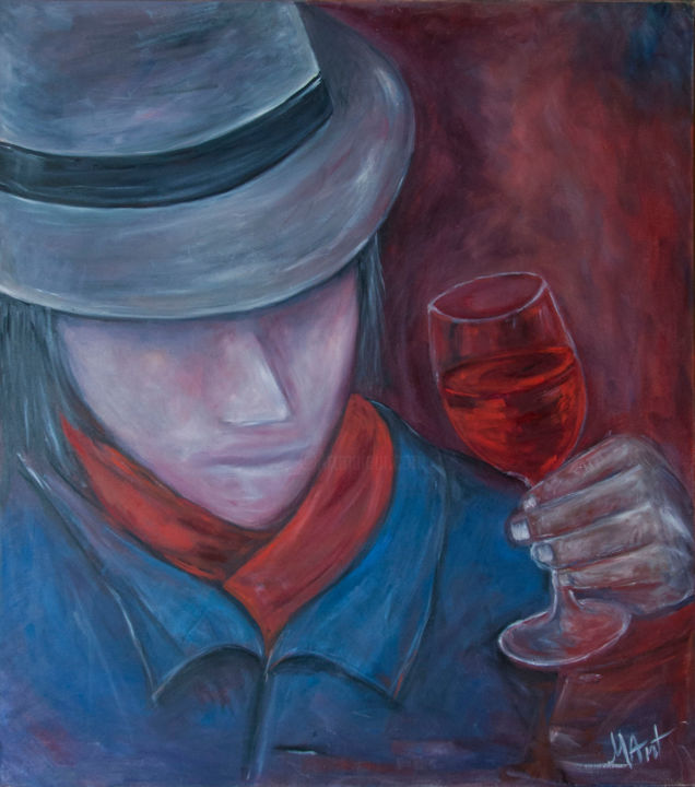 Painting titled "Ruby" by Michalina Antczak, Original Artwork, Oil