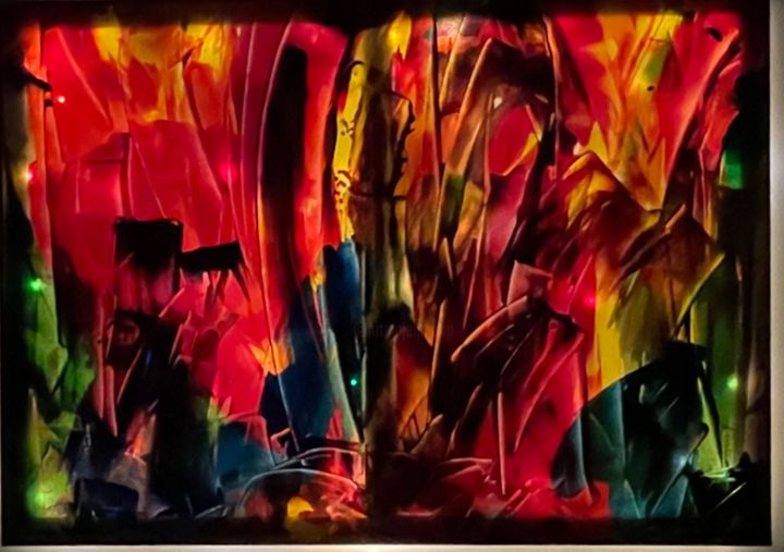 Painting titled "Firestorm" by Modern-Smart, Original Artwork, Acrylic