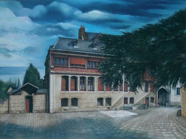 Peinture intitulée "La Maison de l'Abbe…" par Christian Michaut, Œuvre d'art originale, Huile