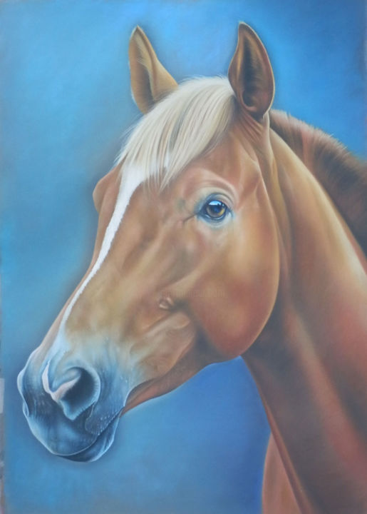 Painting titled "Murphy, le Cheval P…" by Christian Michaut, Original Artwork