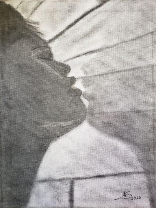 Drawing titled "opera 02 - Woman Wi…" by Michelino Daniele Scarano, Original Artwork, Pencil