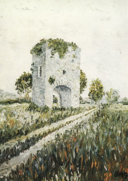 Pintura intitulada "Little Castle of Ri…" por Micheal O Muirthile, Obras de arte originais, Óleo