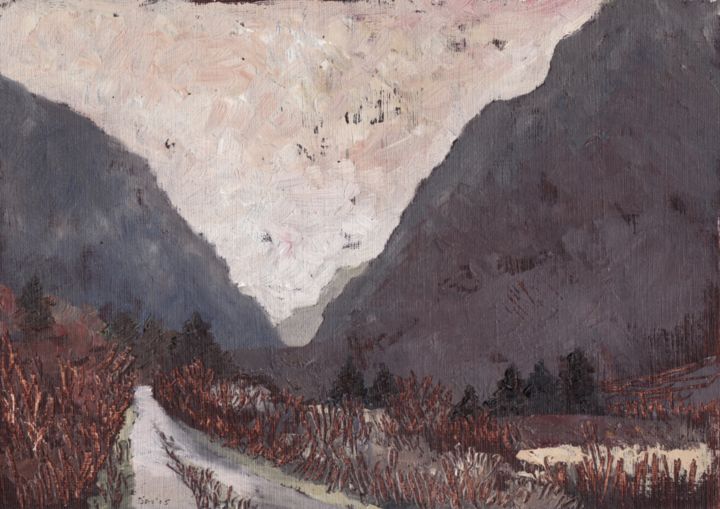 「The Gap of Dunloe」というタイトルの絵画 Micheal O Muirthileによって, オリジナルのアートワーク, オイル