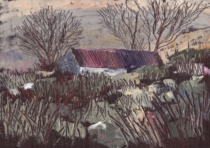 Malarstwo zatytułowany „Near Sheila's House…” autorstwa Micheal O Muirthile, Oryginalna praca, Olej