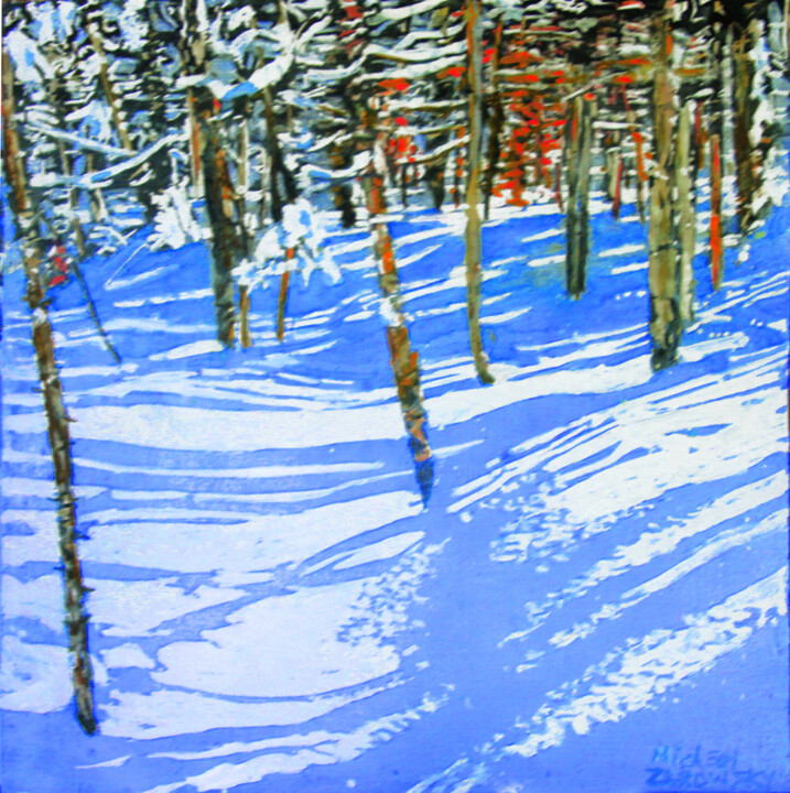 Peinture intitulée "sunlight streaming" par Micheal Zarowsky, Œuvre d'art originale, Acrylique