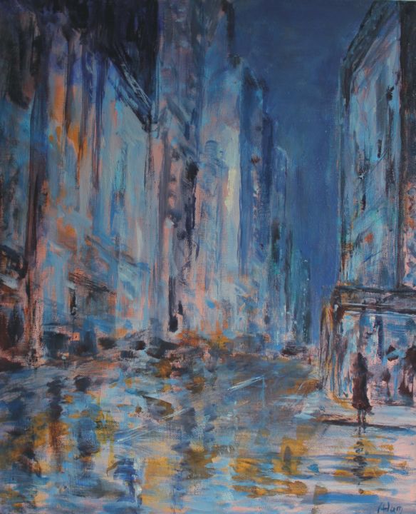 Peinture intitulée "Nocturne" par Michel Adam, Œuvre d'art originale, Acrylique